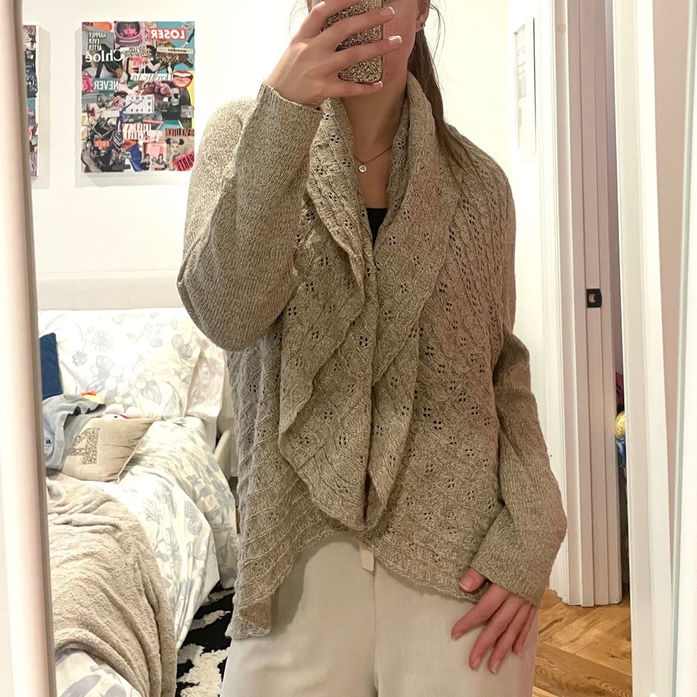 Flowy cascading knit cardigan